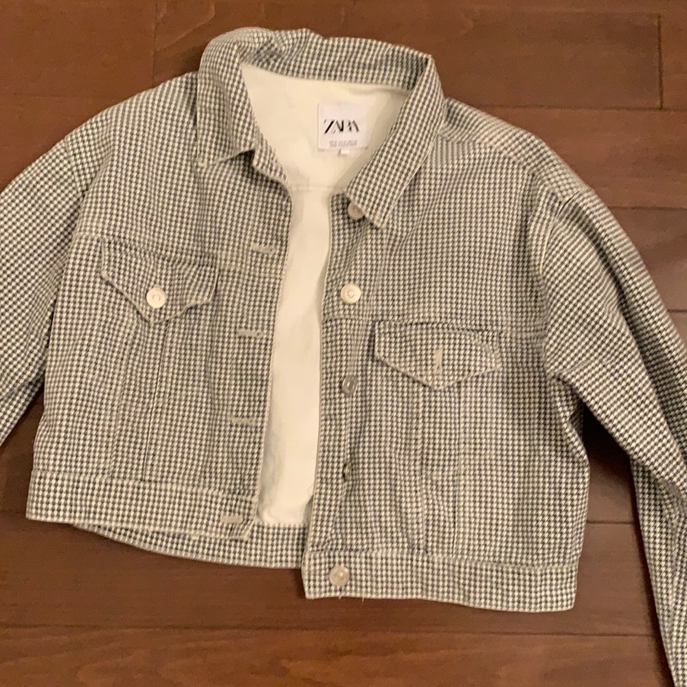 Zara Checkered cropped jacket